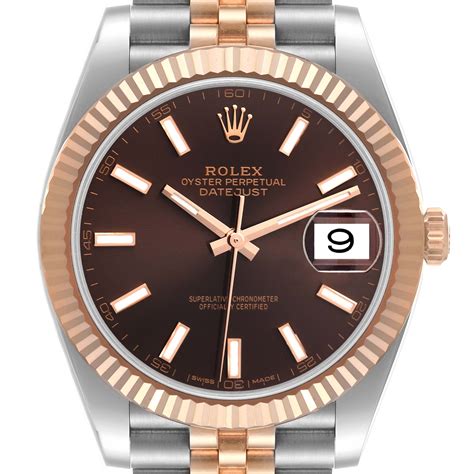 chocolate dial rose gold rolex|rolex datejust 41 chocolate dial.